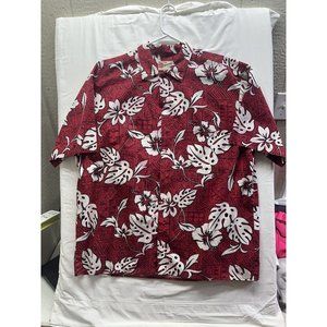 Hilo Hattie The Original Hawaiian Shirt Made In Hawaii X-LARGE   Sleeve Button‎